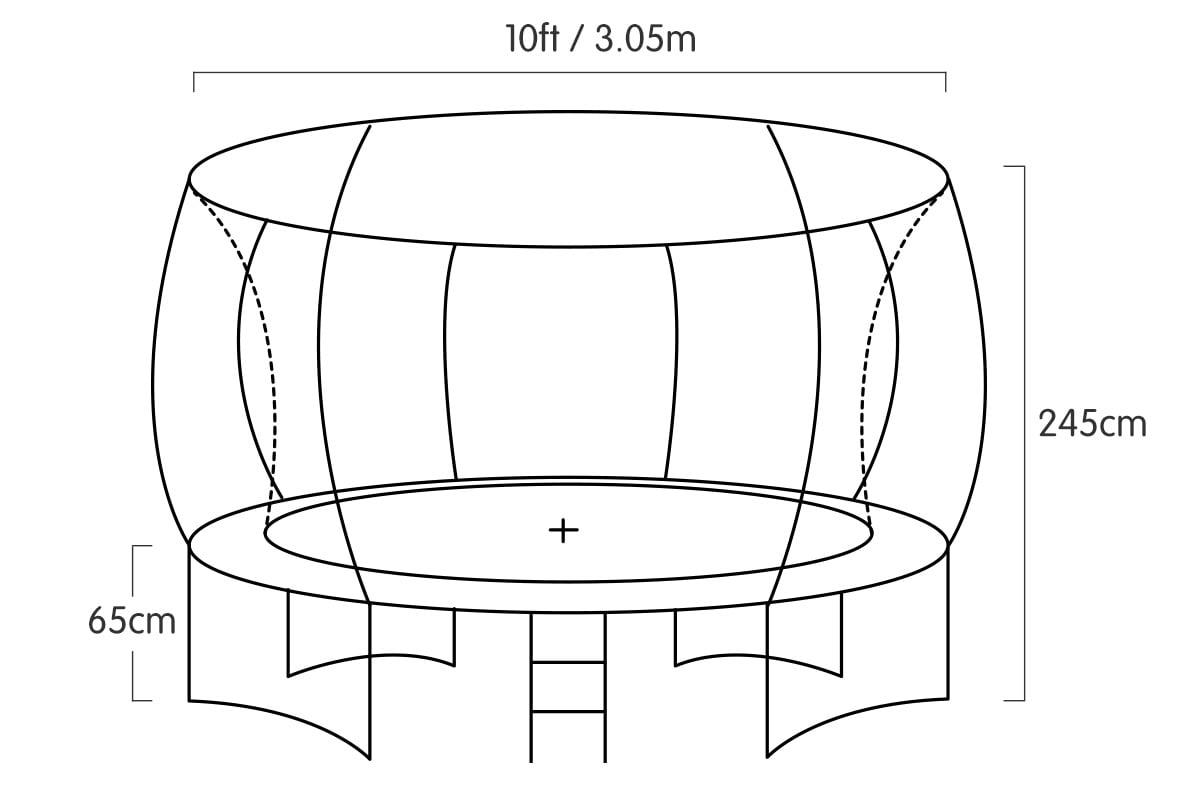 Heavy-Duty 10ft Trampoline w/ Safety Net, Ladder, UV Padding - Kahuna