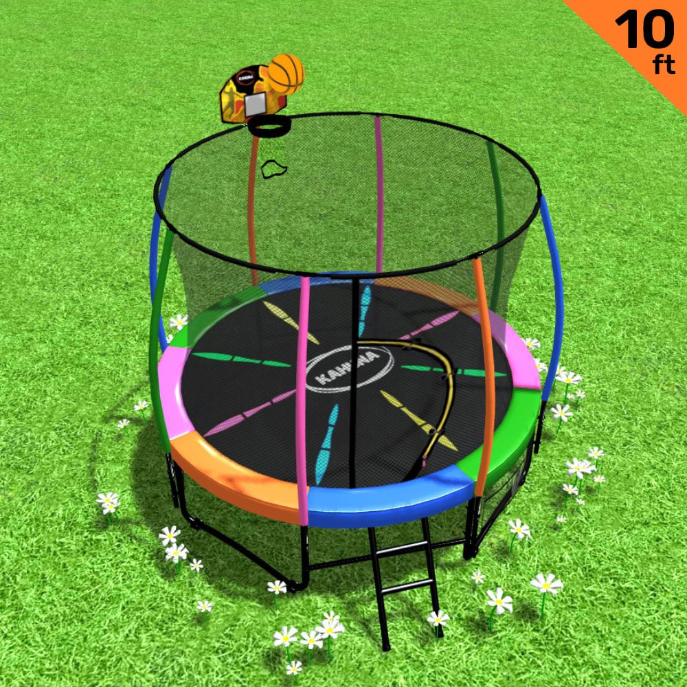 Heavy Duty 10ft Outdoor Trampoline With Basketball Set