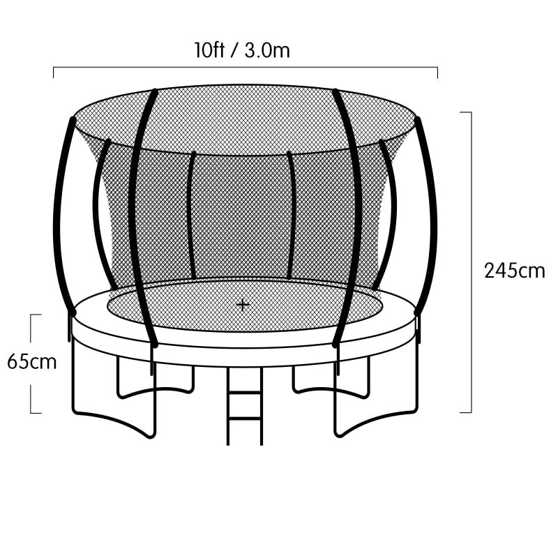 Heavy Duty 10ft Outdoor Trampoline With Basketball Set