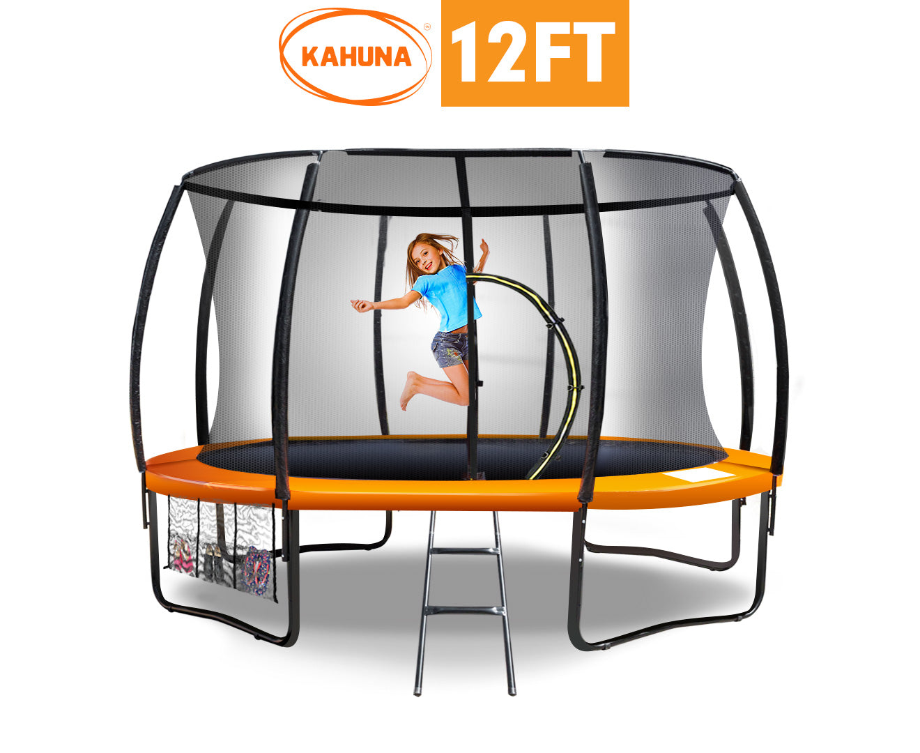 UV-Stabilised 12ft Trampoline, Heavy-Duty Frame, Safety Net - Kahuna