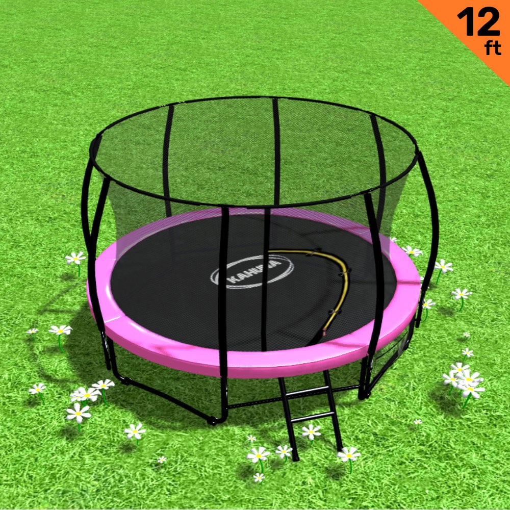 Heavy-Duty 12ft Trampoline with Net, Ladder, Steel Frame - Kahuna