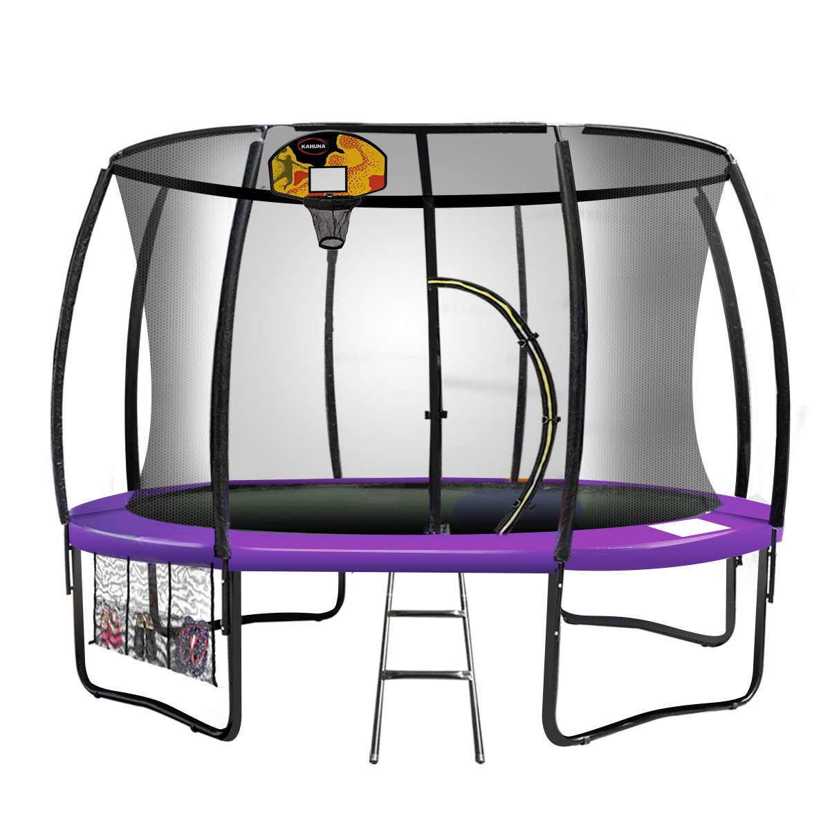 12ft Trampoline with Safety Net, Ladder & Hoop - Kahuna