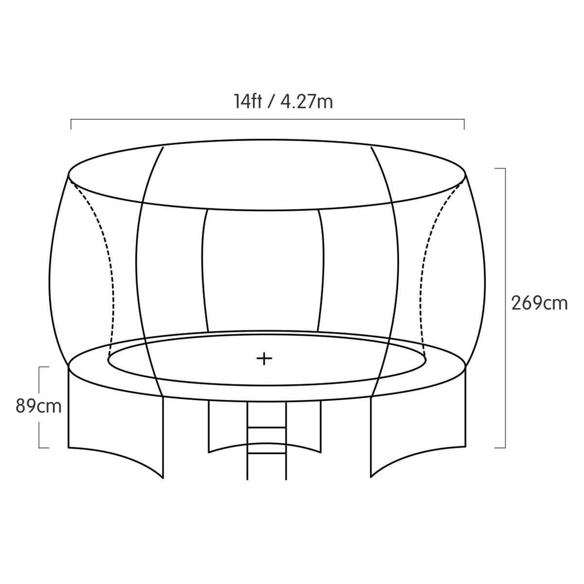 14ft Heavy Duty Outdoor Trampoline with Safety Enclosure - Kahuna