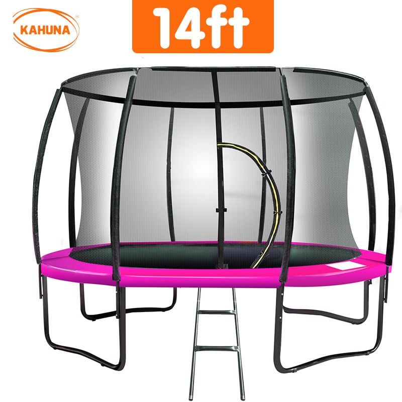 Heavy Duty 14ft Trampoline with Safety Net, Ladder & Mat - Kahuna