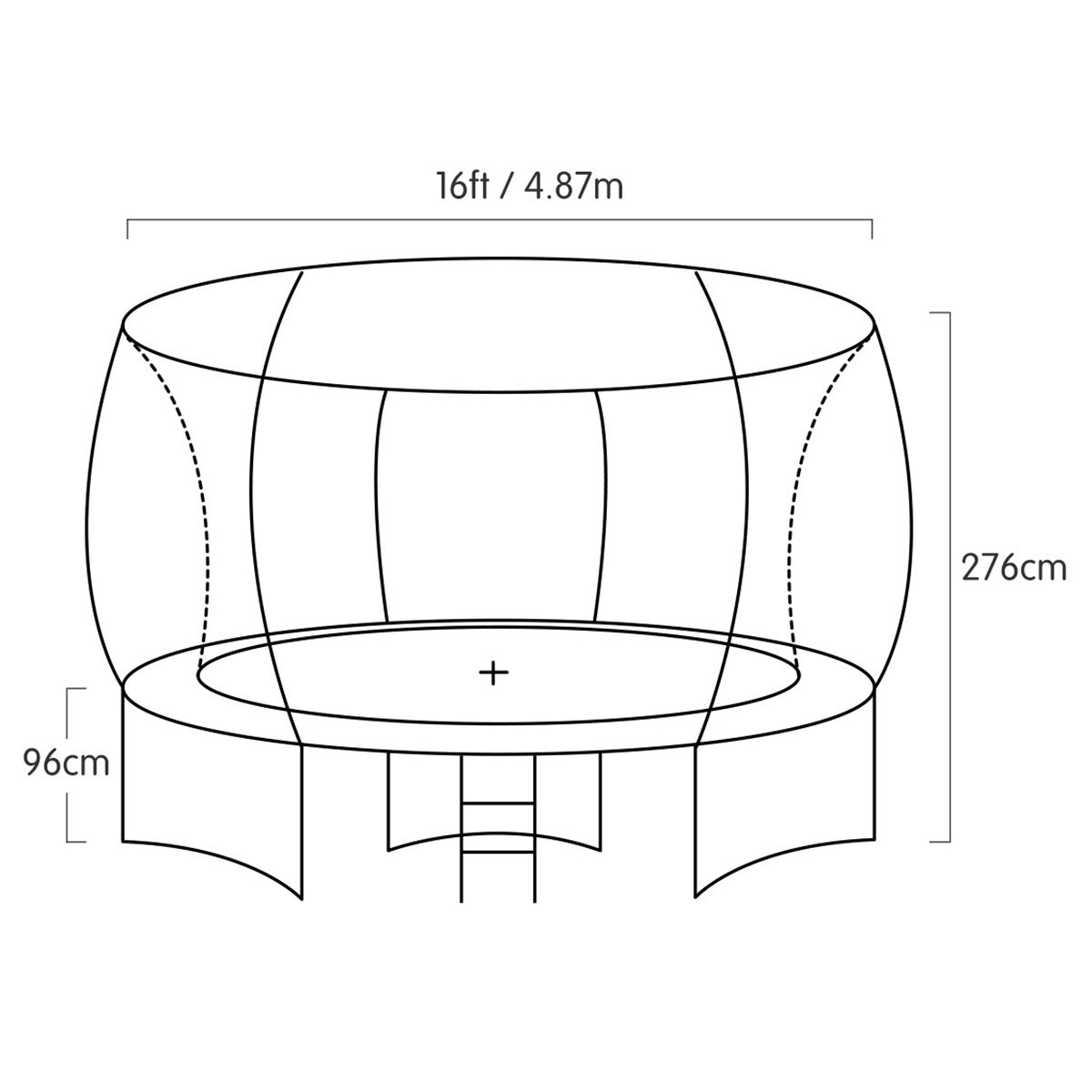 16ft Heavy Duty Trampoline, UV-Stabilised Net & Mat - Kahuna