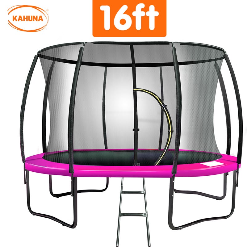 Heavy Duty 16ft Trampoline with Safety Net, Ladder, UV Padding - Kahuna