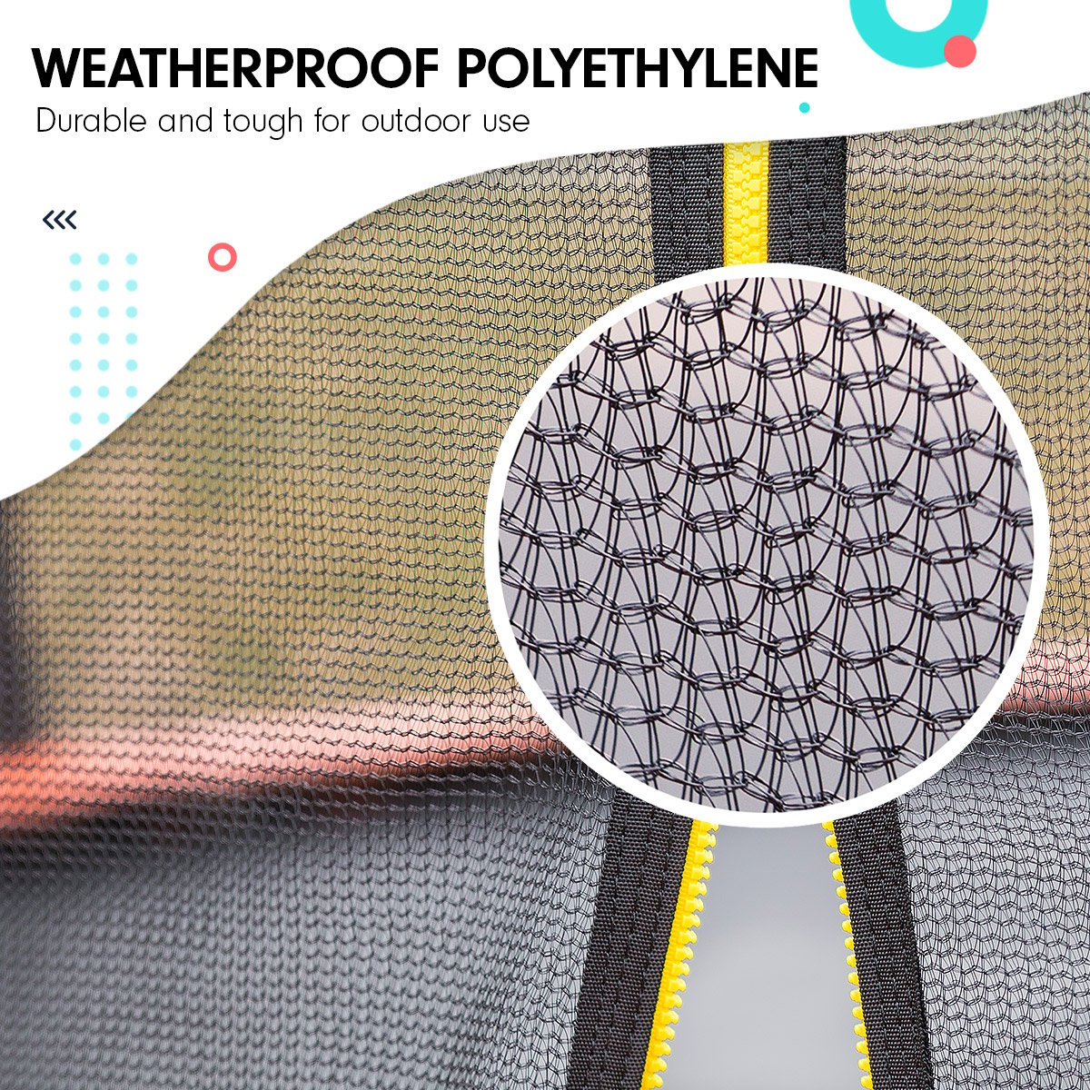 Weatherproof Polyethylene Trampoline Net for 8ft x 14ft Oval