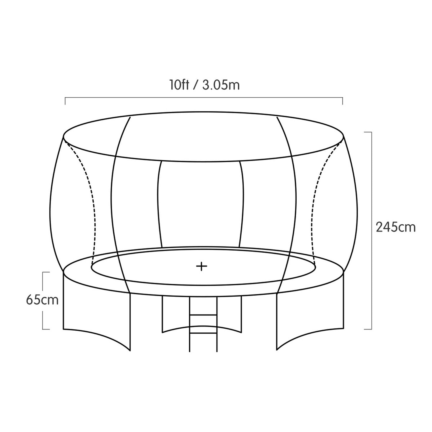 Kahuna 10ft Springless Trampoline, UV-Stabilised Pad & Net