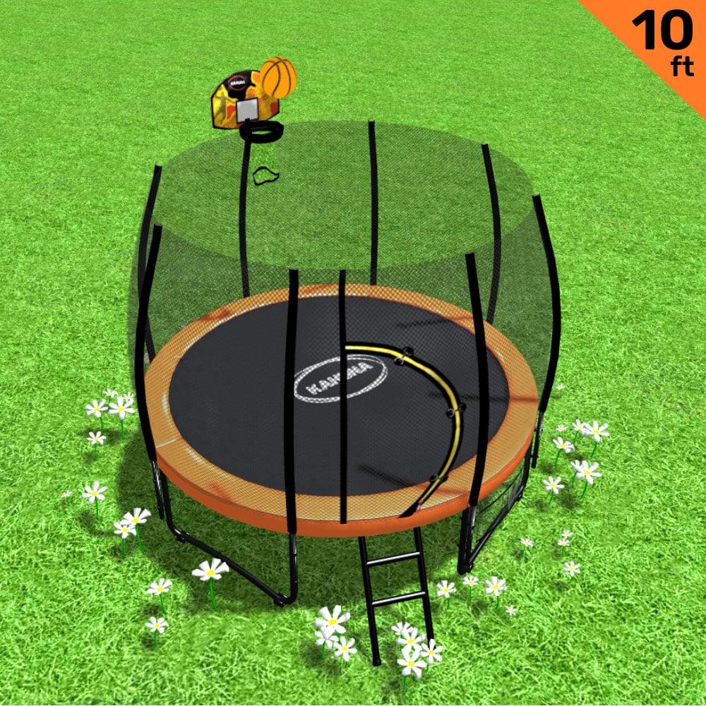 10ft Springless Trampoline Set with Safety Net & Basketball - Kahuna