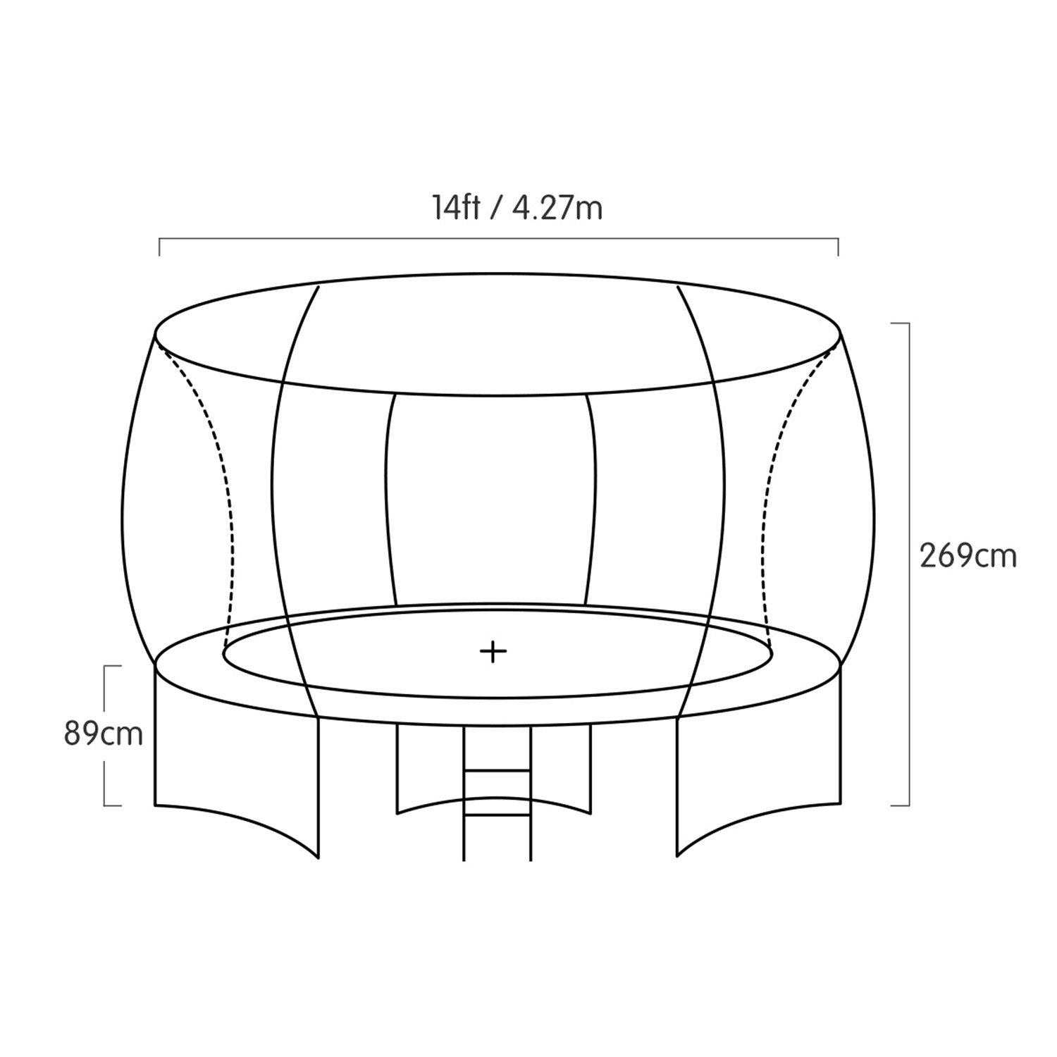 14ft Springless Trampoline, UV-Resistant, Safety Net - Kahuna