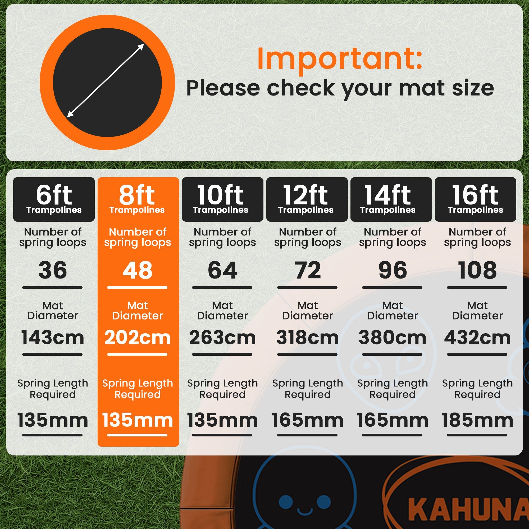 Kahuna 8ft Replacement Trampoline Jumping Mat - Emoji
