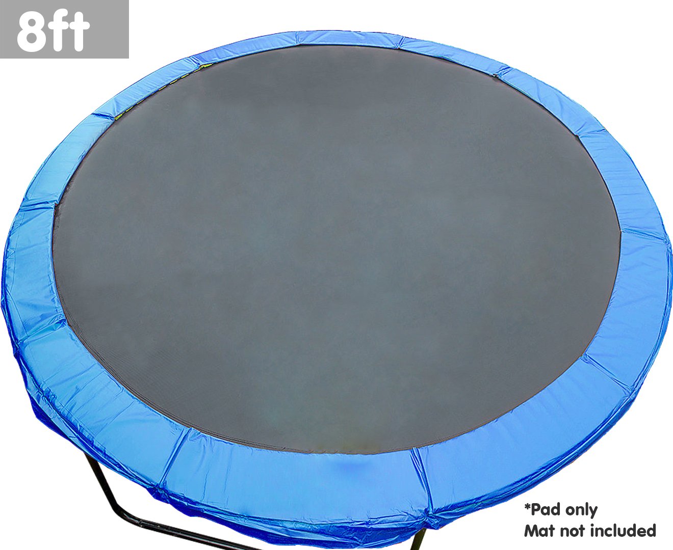 Reinforced 8ft Trampoline Safety Spring Pad, Blue - Powertrain