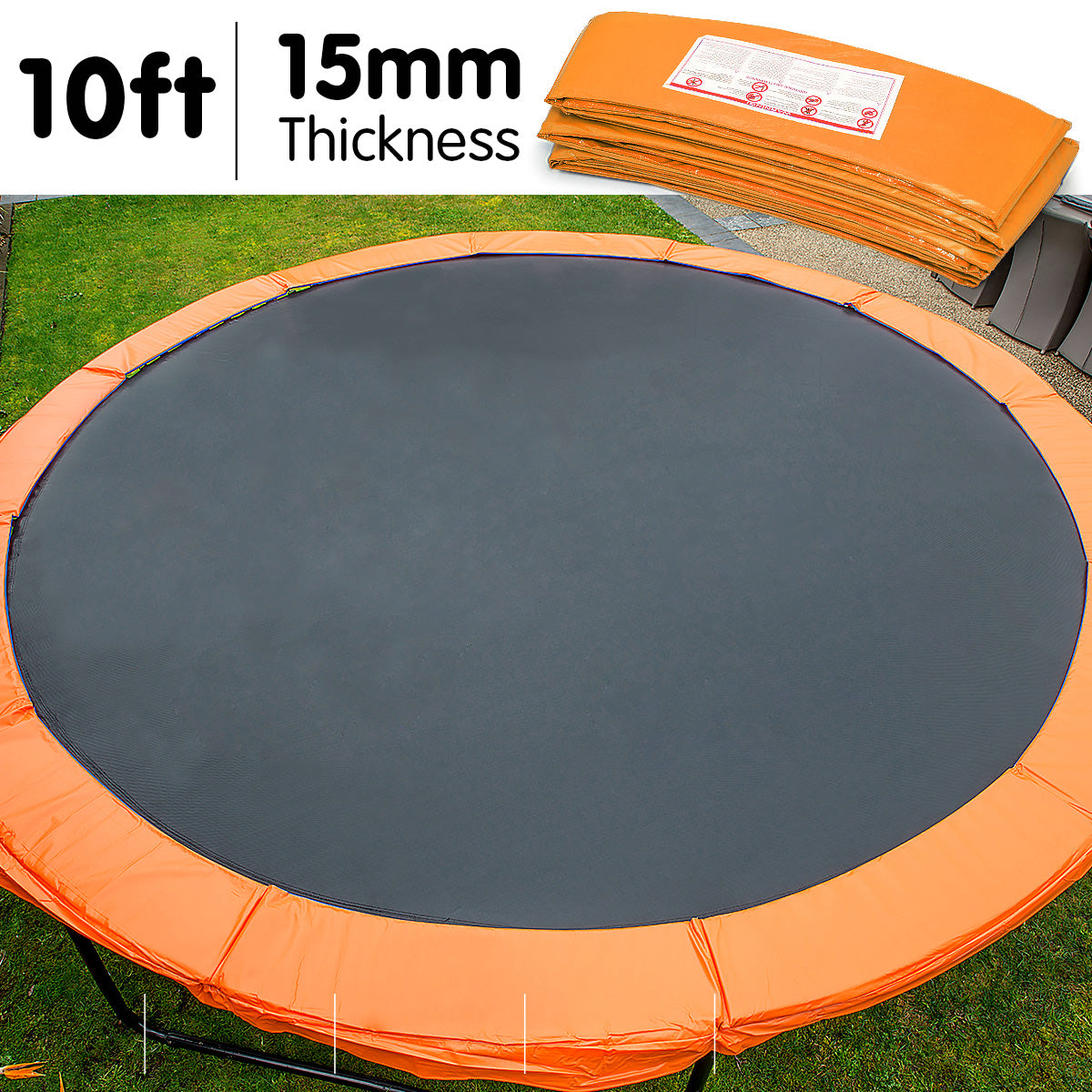 Weatherproof 10ft Trampoline Pad, High-Density Foam - Powertrain