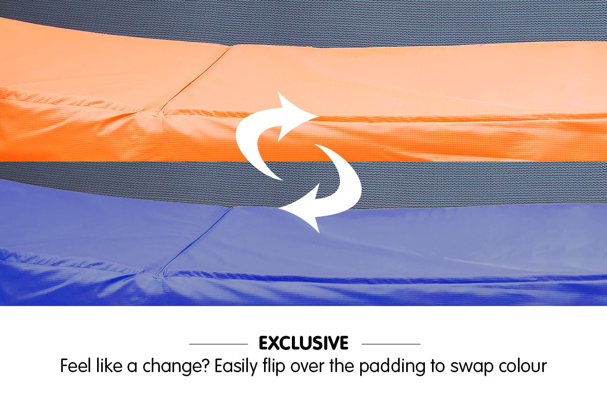 Weatherproof 6ft Trampoline Replacement Pad - Orange/Blue Kahuna