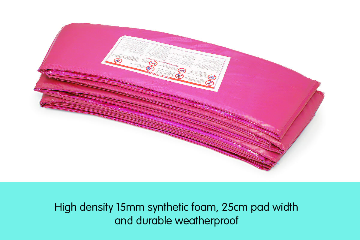 8ft UV Proof Pink Trampoline Pad, 15mm Foam - Powertrain