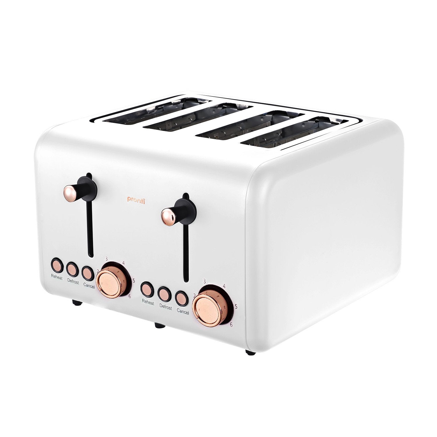 Stainless Steel 4-Slice Toaster w/Rose Gold Trim, 6 Settings