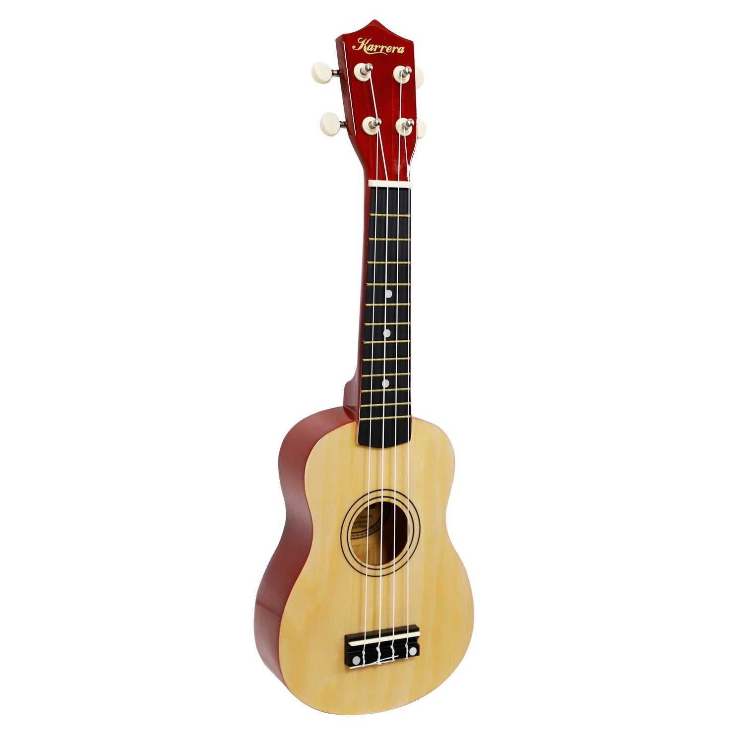 High Gloss Wood 21in Ukulele with Nylon Strings - Karrera