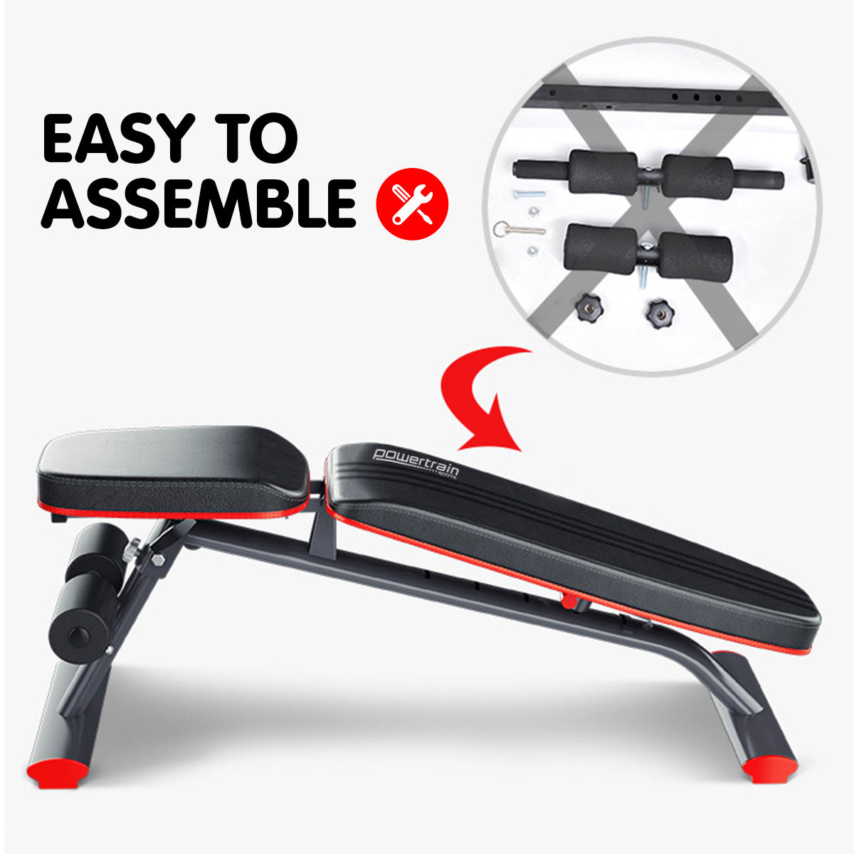 Heavy Duty Adjustable Incline-Decline Gym Bench 250KG Load PowerTrain