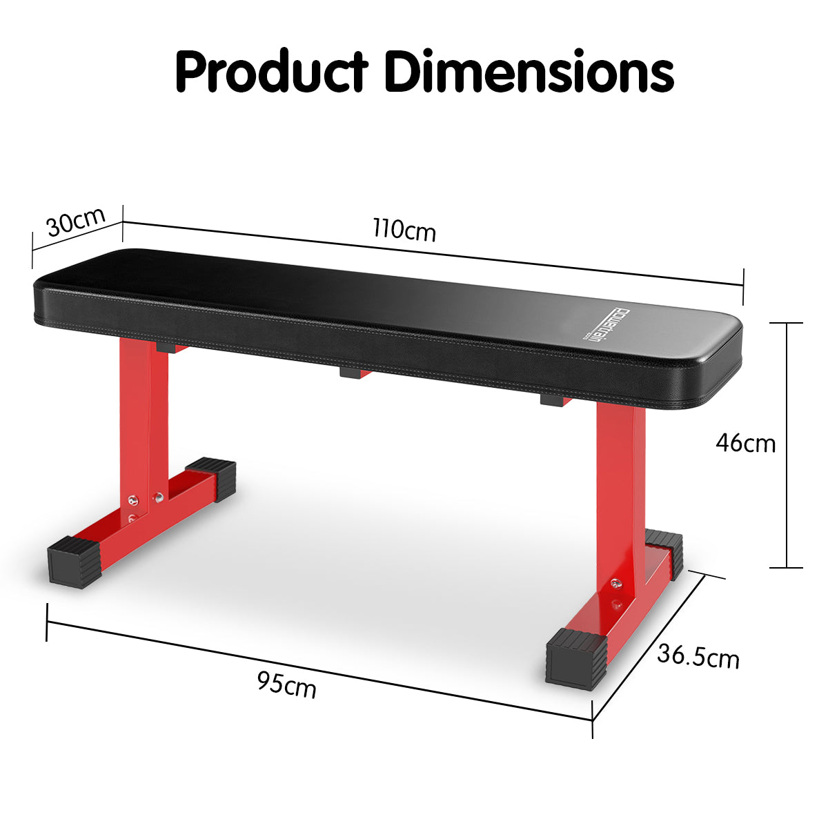 Robust Flat Gym Bench Press with 110kg Load - PowerTrain