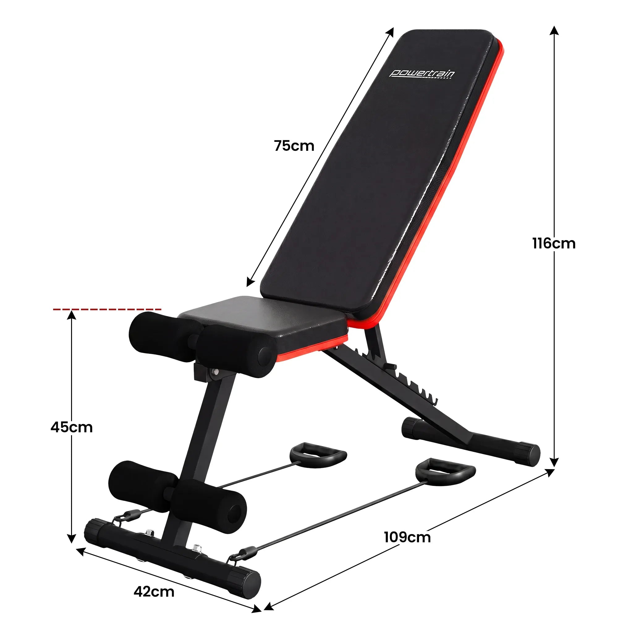Powertrain Adjustable Weight Bench with Incline Decline And 7 Backrest Positions