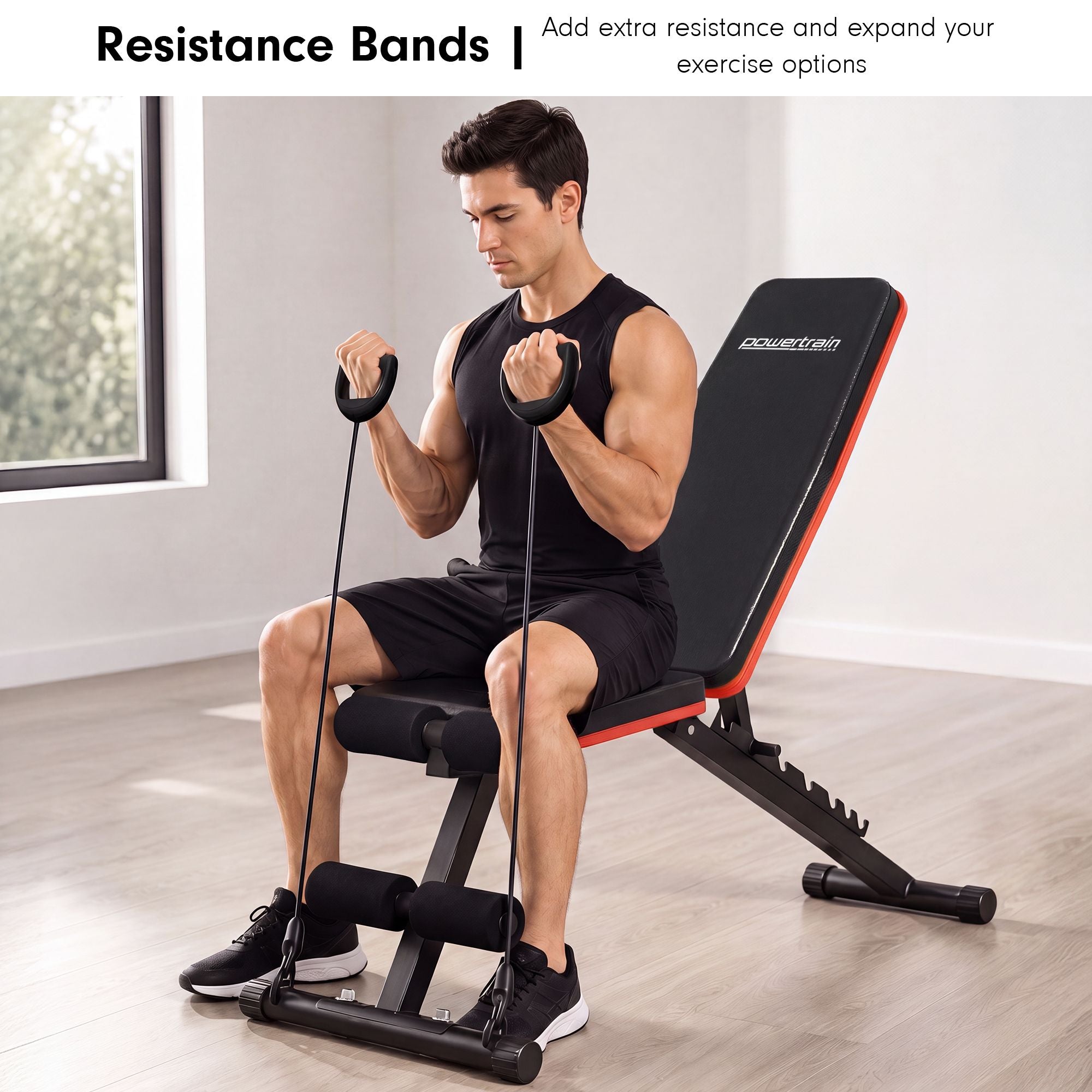 Powertrain Adjustable Weight Bench with Incline Decline And 7 Backrest Positions