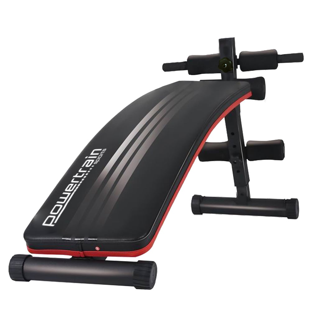 Adjustable Incline Sit-Up Bench, Padded Rollers - Powertrain