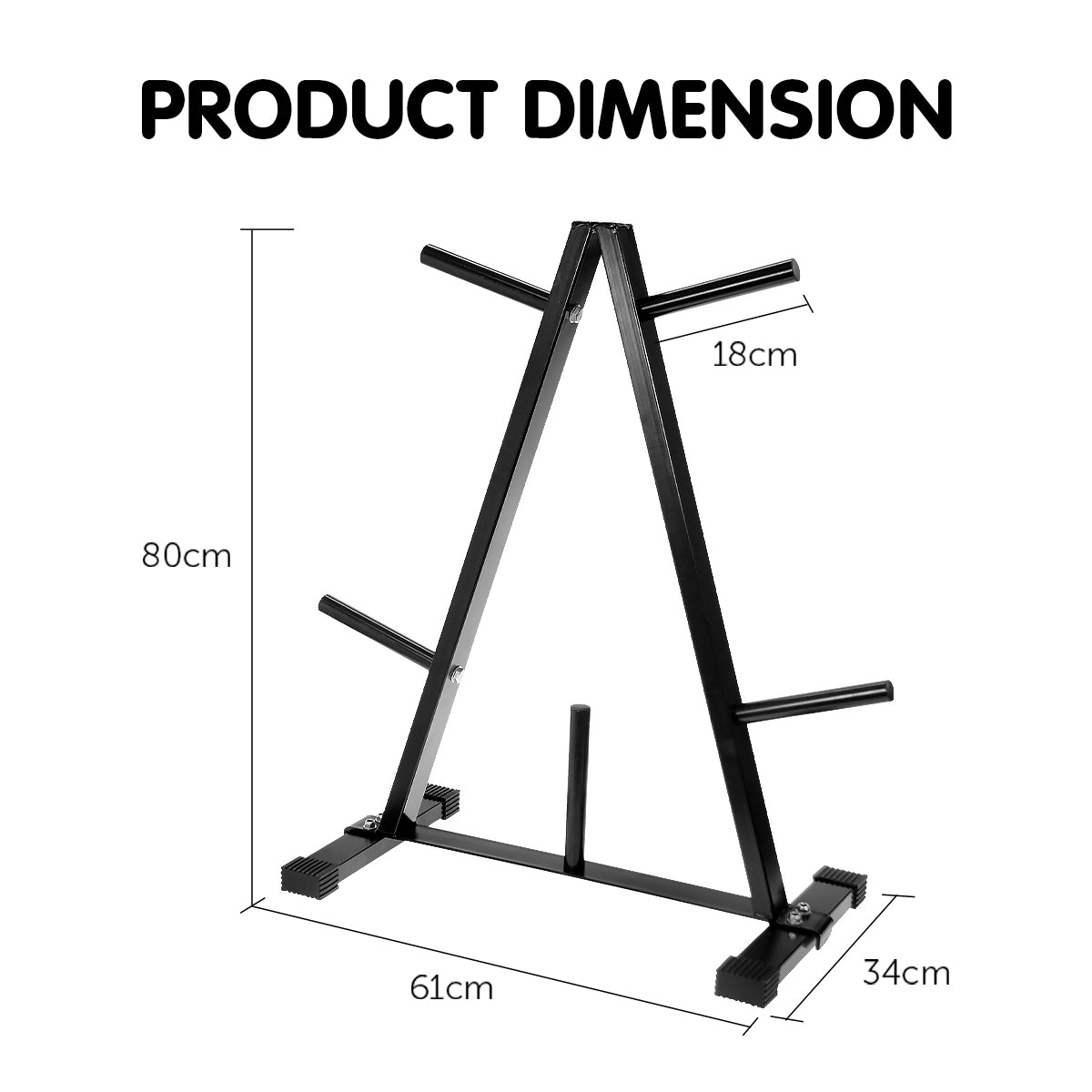 Steel A-Frame Weight Plates Storage Rack, 200kg Cap Powertrain