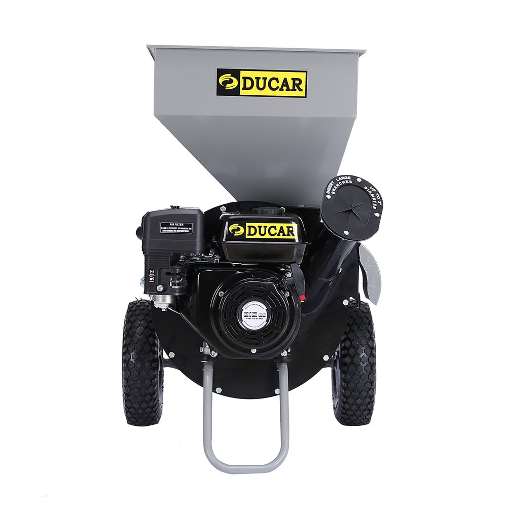 8HP 212cc Petrol Wood Chipper Shredder Mulcher - Ducar