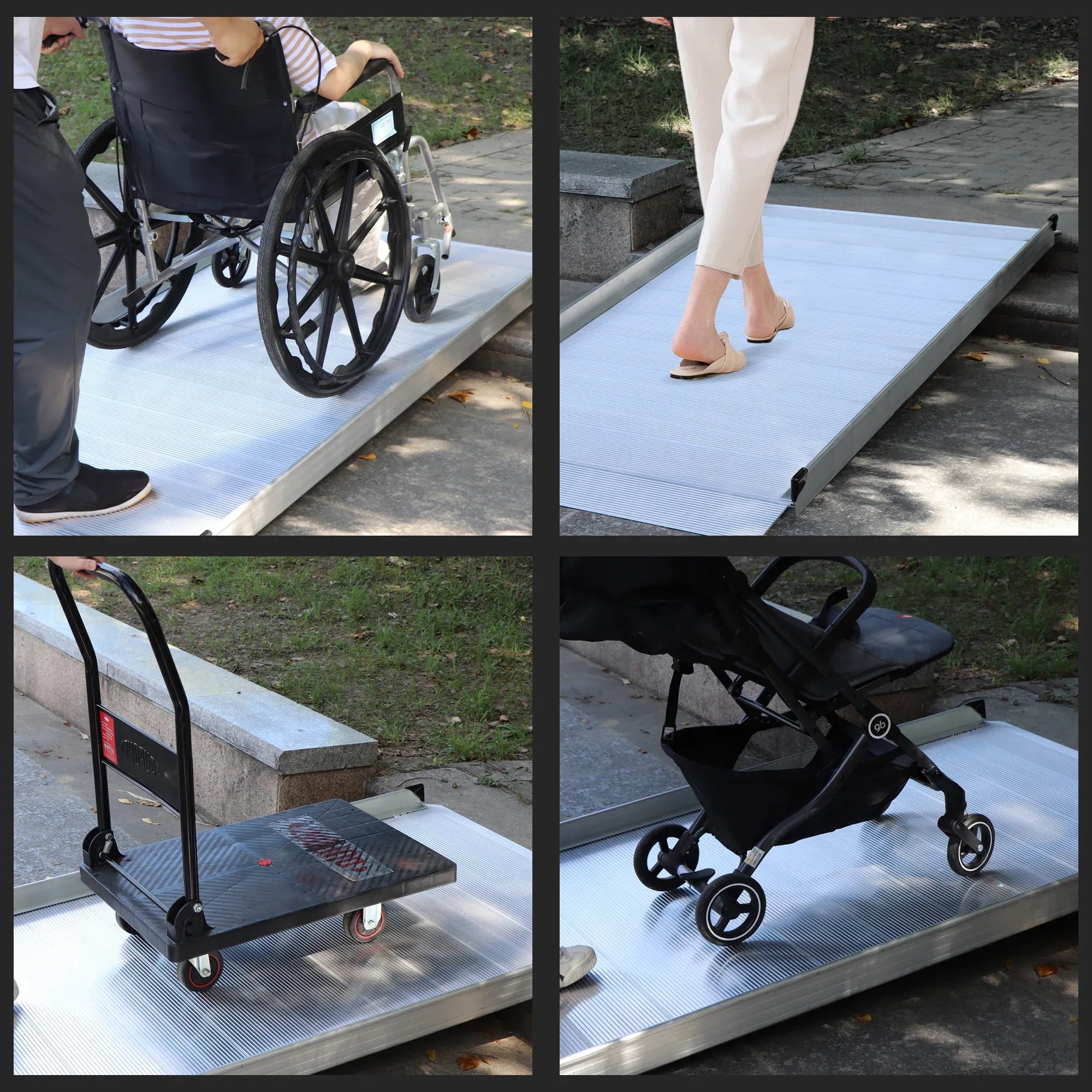 Kartrite 6ft Portable Aluminium Mobility Threshold Access Wheelchair Ramp