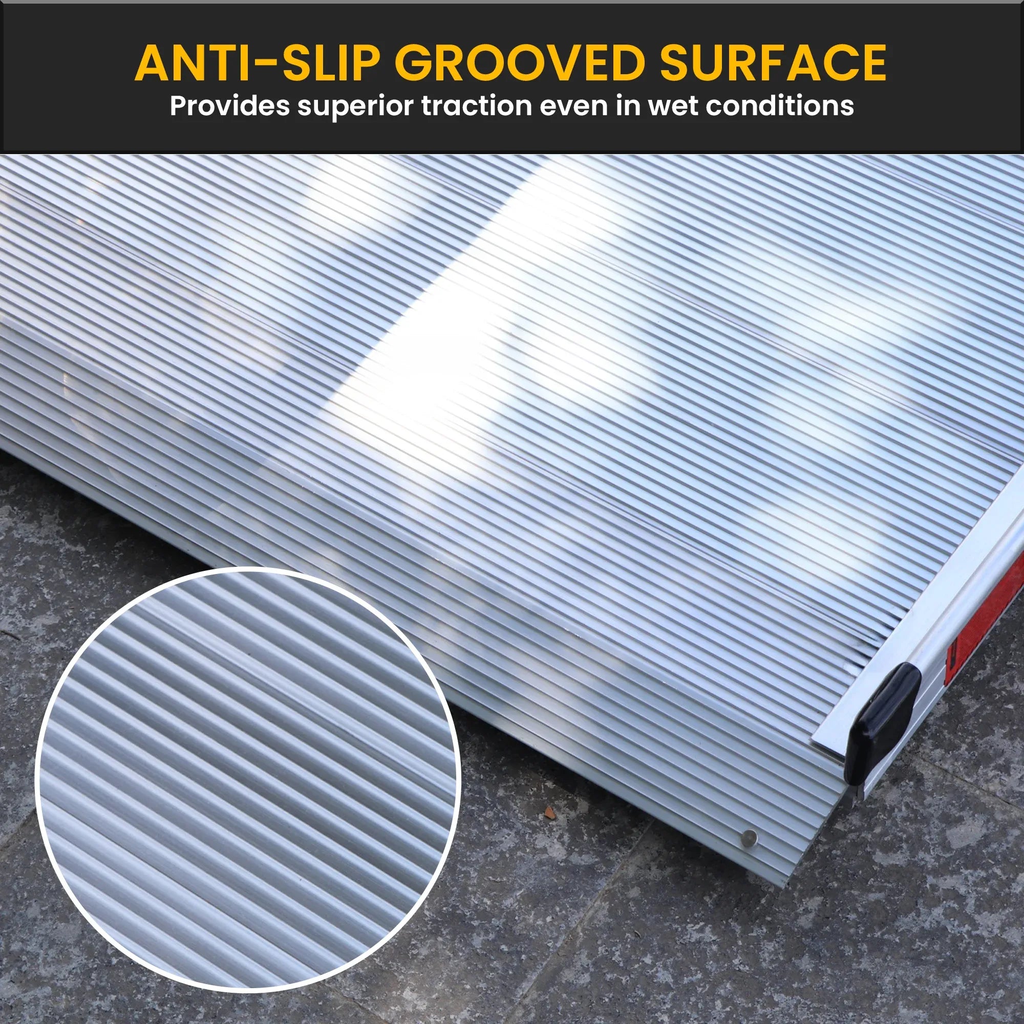 Kartrite 6ft Aluminium Wheelchair Ramp Non Slip Surface 386kg Capacity