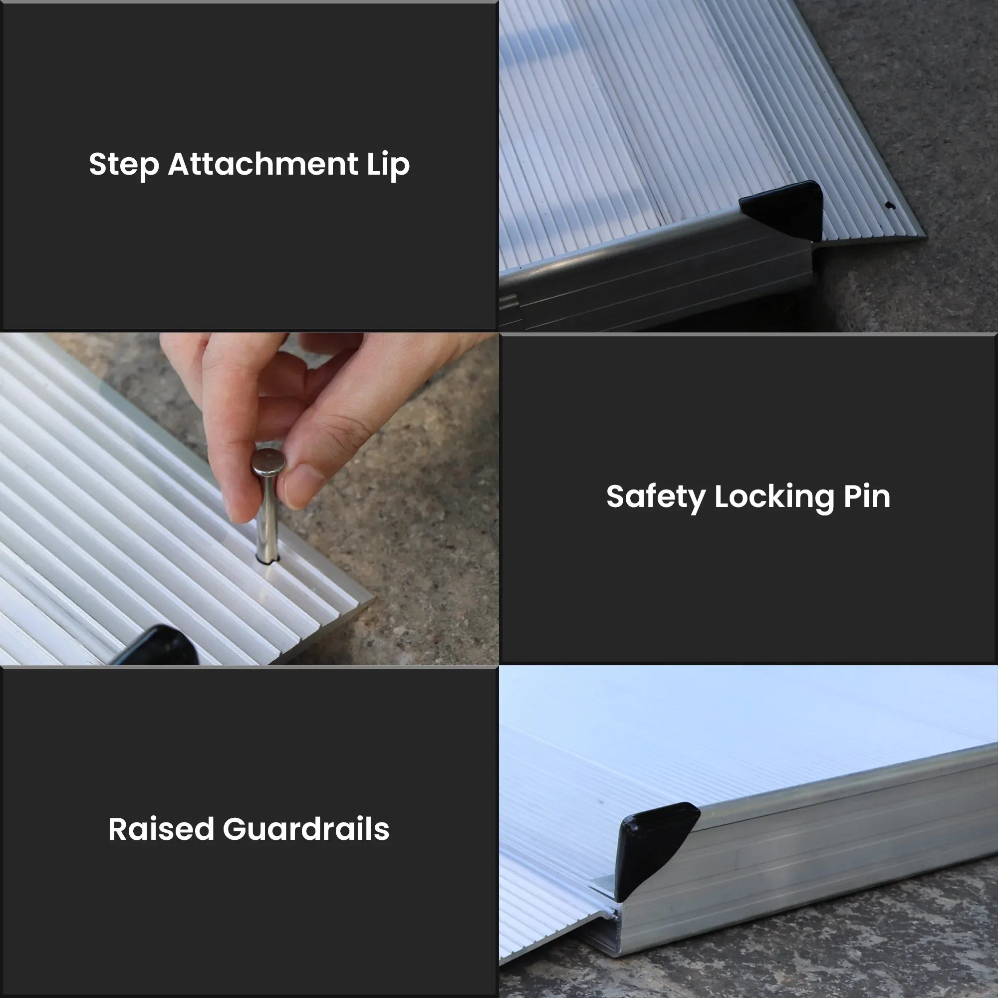 Kartrite 6ft Aluminium Wheelchair Ramp Non Slip Surface 386kg Capacity