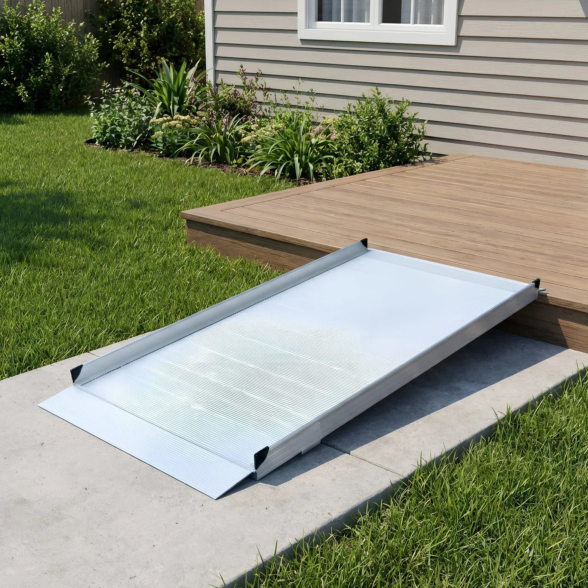 Kartrite 6ft Aluminium Wheelchair Ramp Non Slip Surface 386kg Capacity