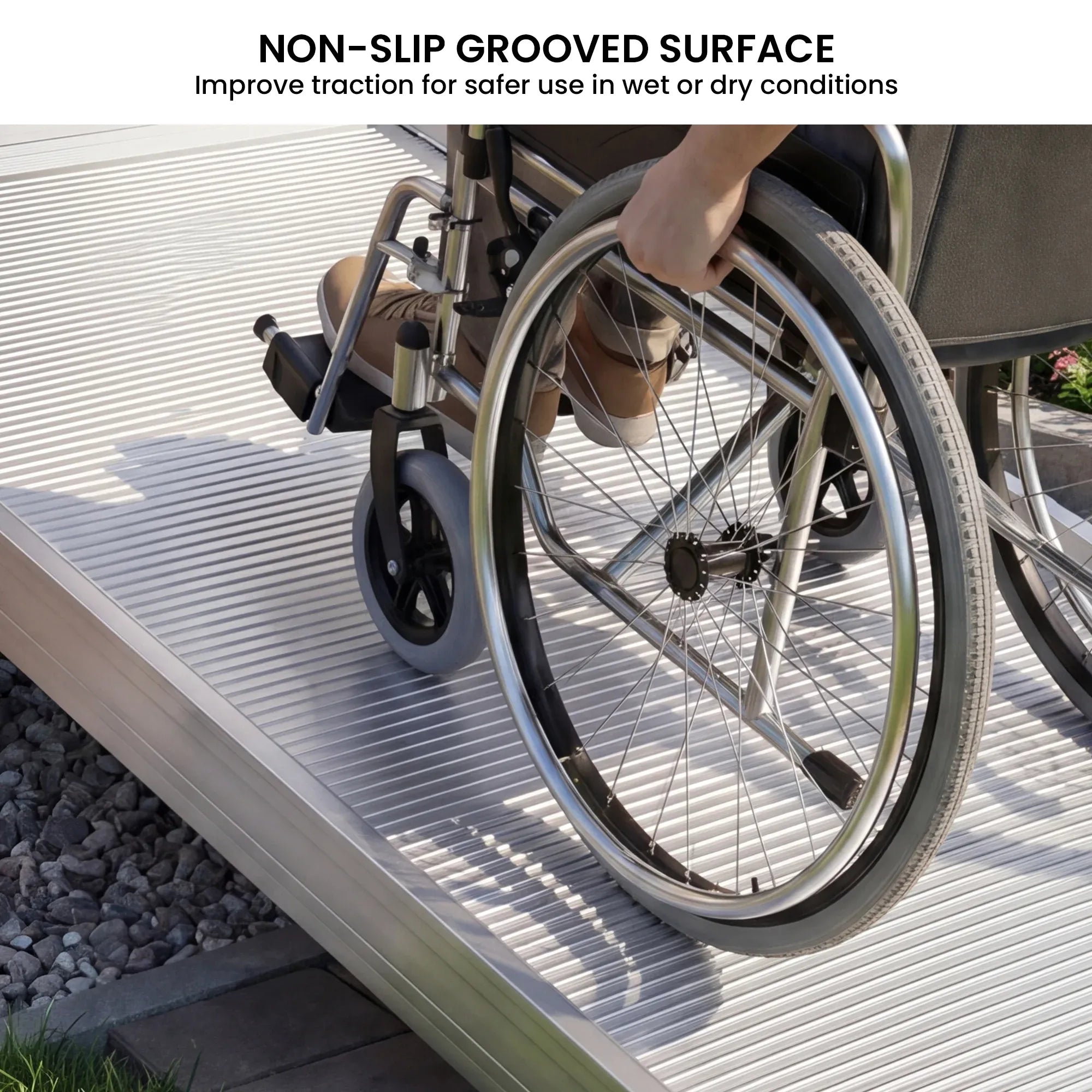 Kartrite 8ft Aluminium Wheelchair Ramp 380kg Capacity 93.5cm Width