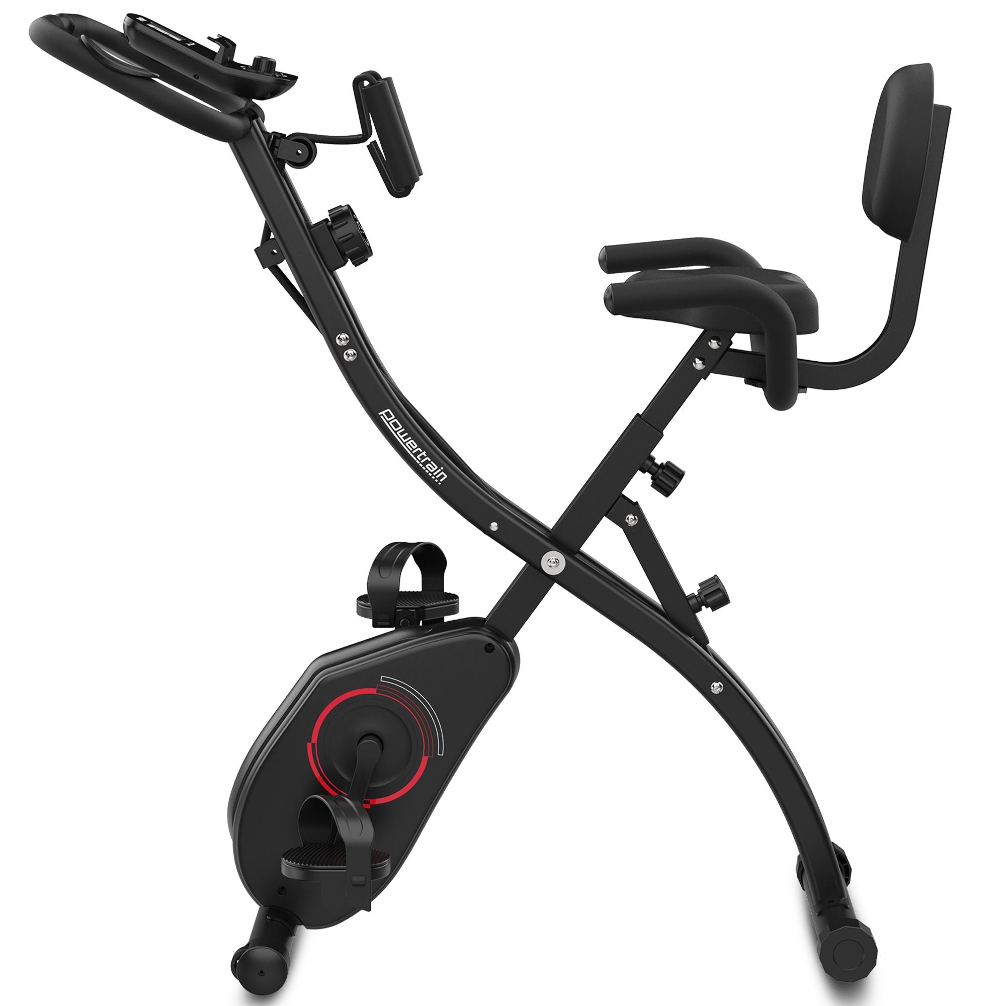 Powertrain 135E 4-in-1 Foldable X-Bike with LCD Display and Resistance Bands