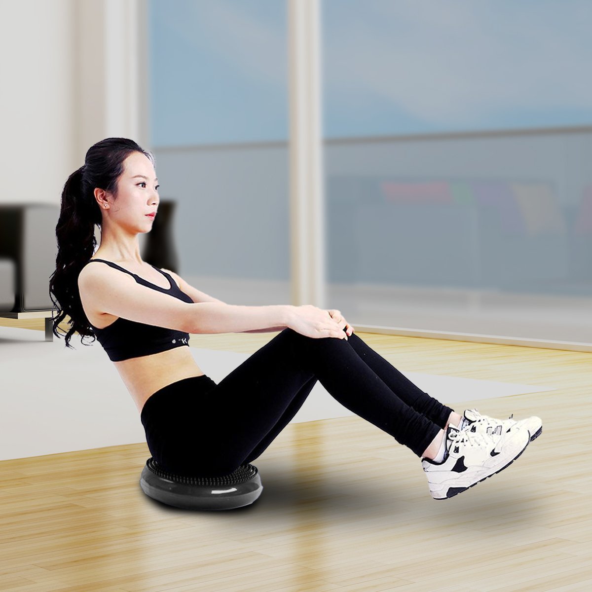 Inflatable PVC Yoga Balance Stability Disc with Pump, 34.5cm