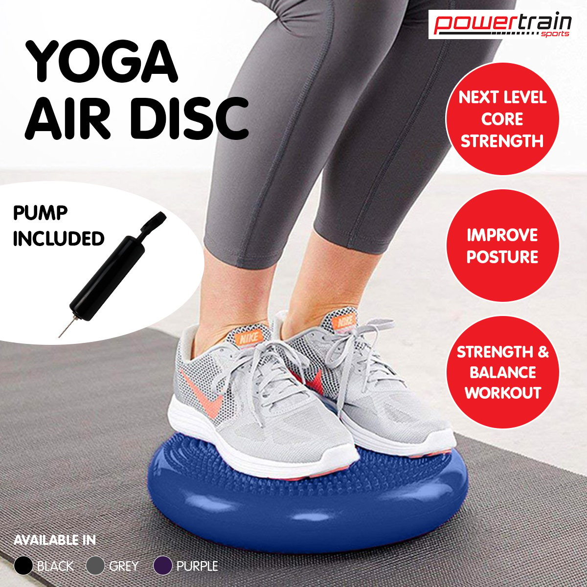 Inflatable PVC Yoga Stability Disc 34.5cm Balance Trainer