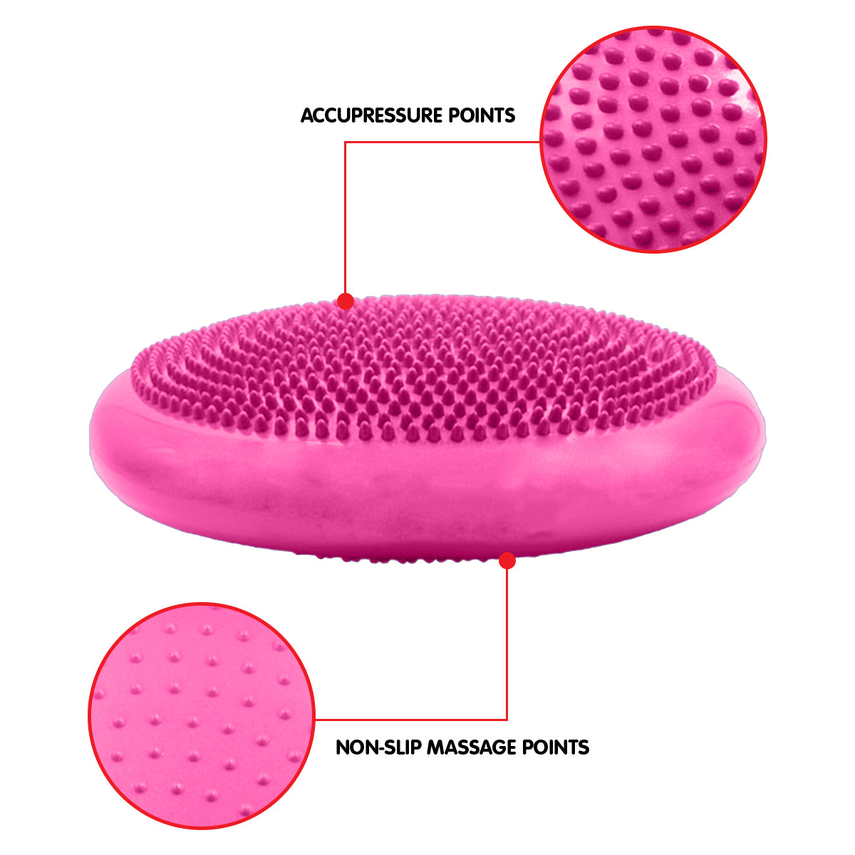 Inflatable PVC Yoga Stability Disc 34.5cm – Pink