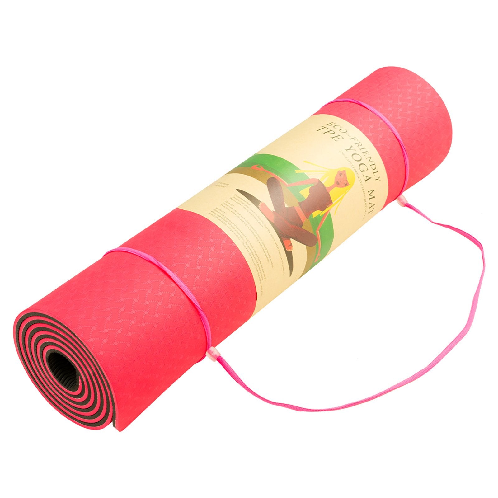 Powertrain 8mm Yoga Mat TPE Non-Slip Red
