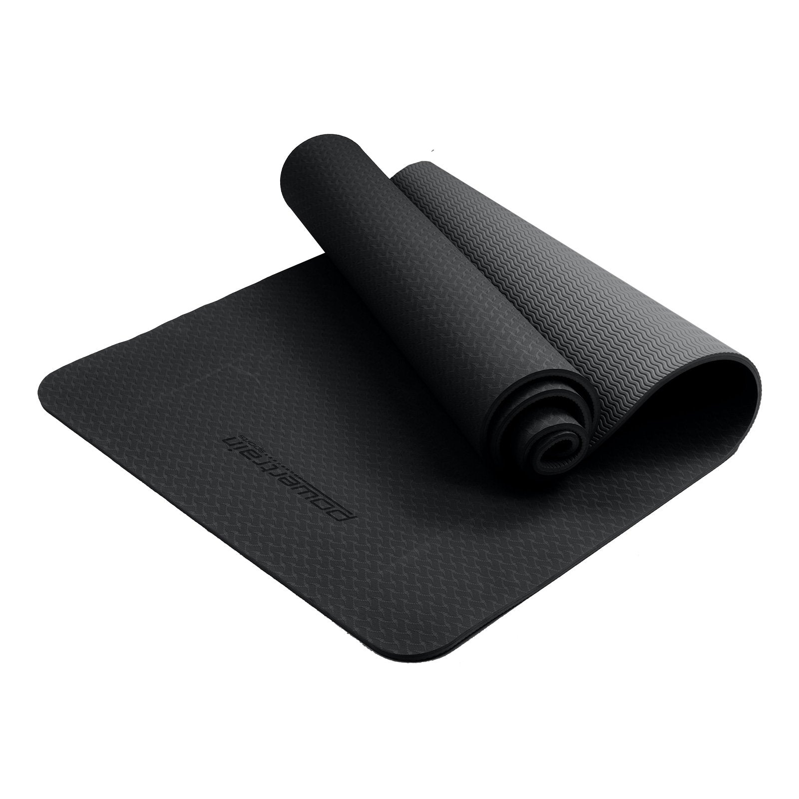 Eco-friendly 6mm Non-Slip Yoga Mat with Carry Strap - Powertrain