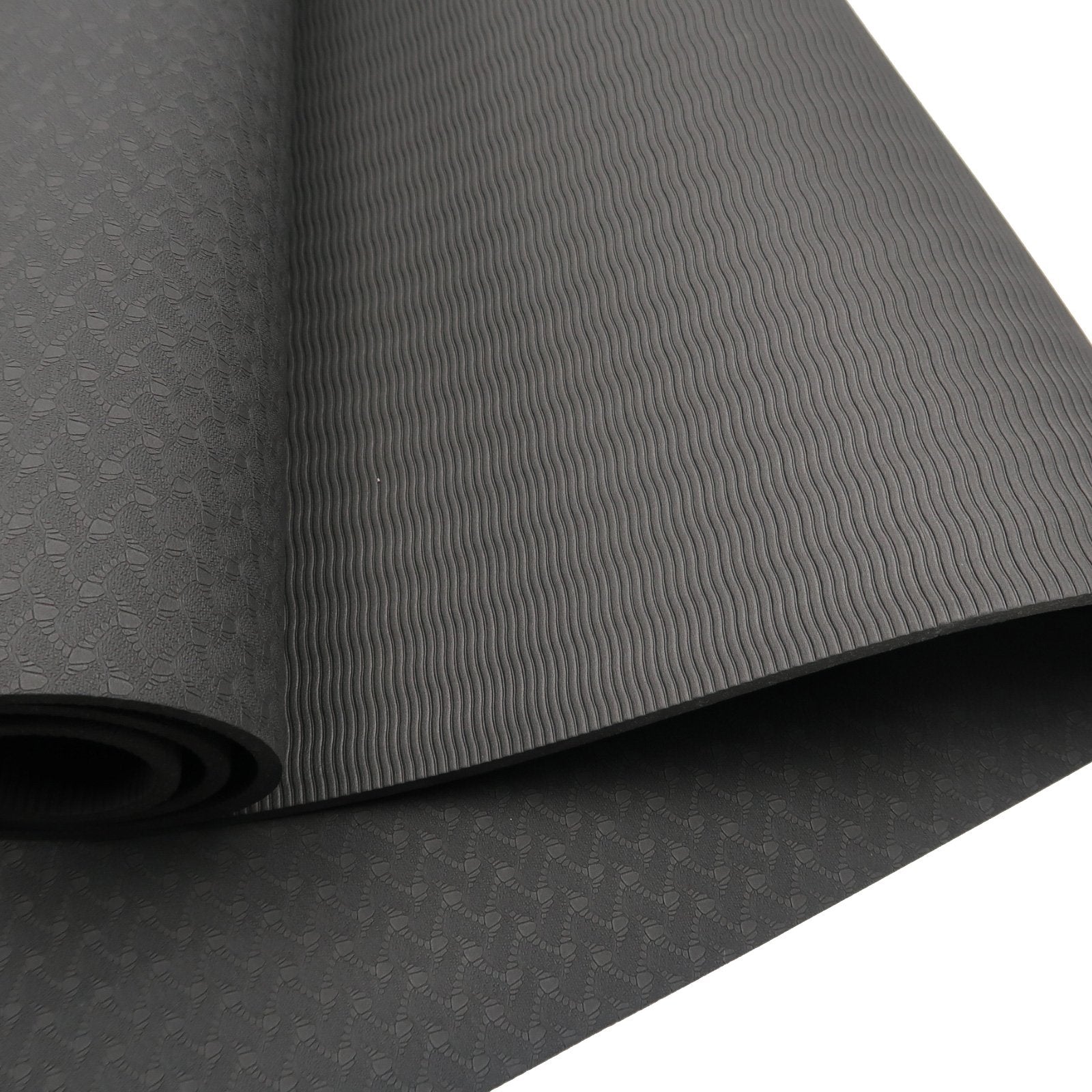 Eco-friendly 6mm Non-Slip Yoga Mat with Carry Strap - Powertrain