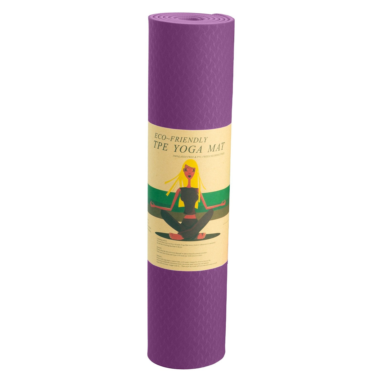 Eco-friendly Non-slip 6mm Yoga Mat with Carry Strap - Powertrain