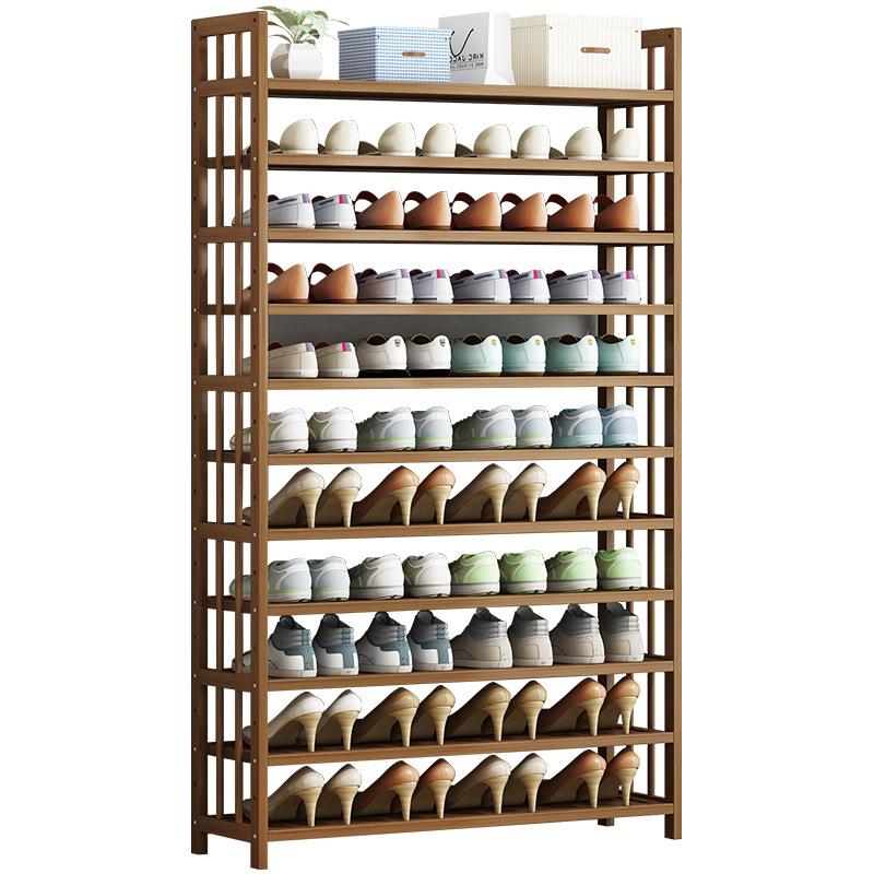 10-Tier Bamboo Shoe Rack Storage Organizer, Space Saver