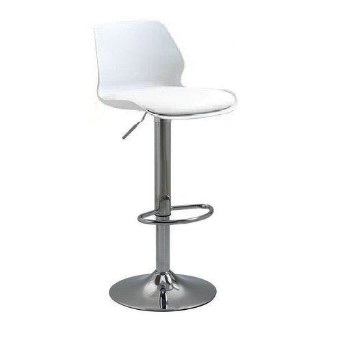 Adjustable PU Leather Swivel Bar Stools with Backrest x2