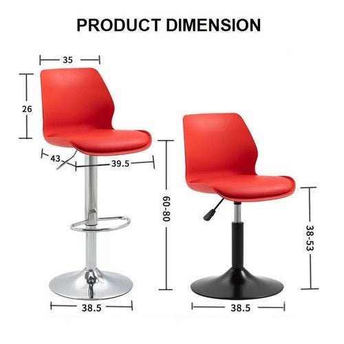 Adjustable PU Leather Swivel Bar Stools with Backrest x2