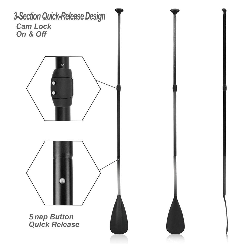 Lightweight Adjustable SUP Paddle 65-84” 3/4 Piece Set