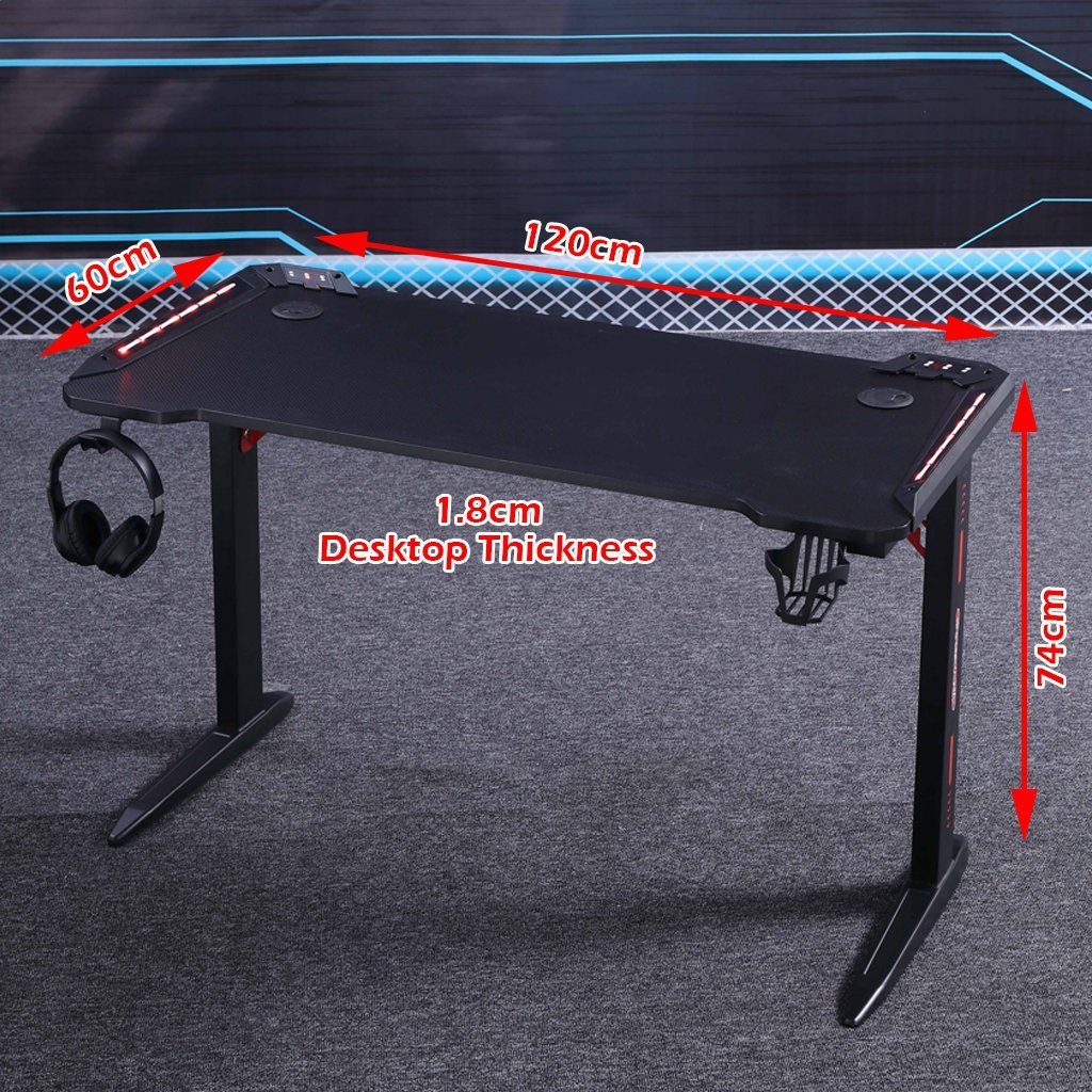 140cm RGB Gaming Desk, Ergonomic, Carbon Fiber Surface