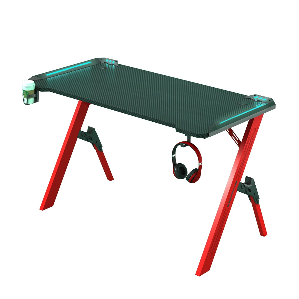 140cm RGB Gaming Desk, Ergonomic, Carbon Fiber Surface