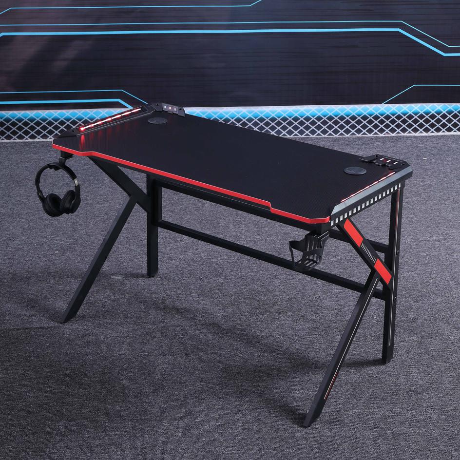 RGB Ergonomic Gaming Desk w/ Carbon Fiber Surface, 140cm