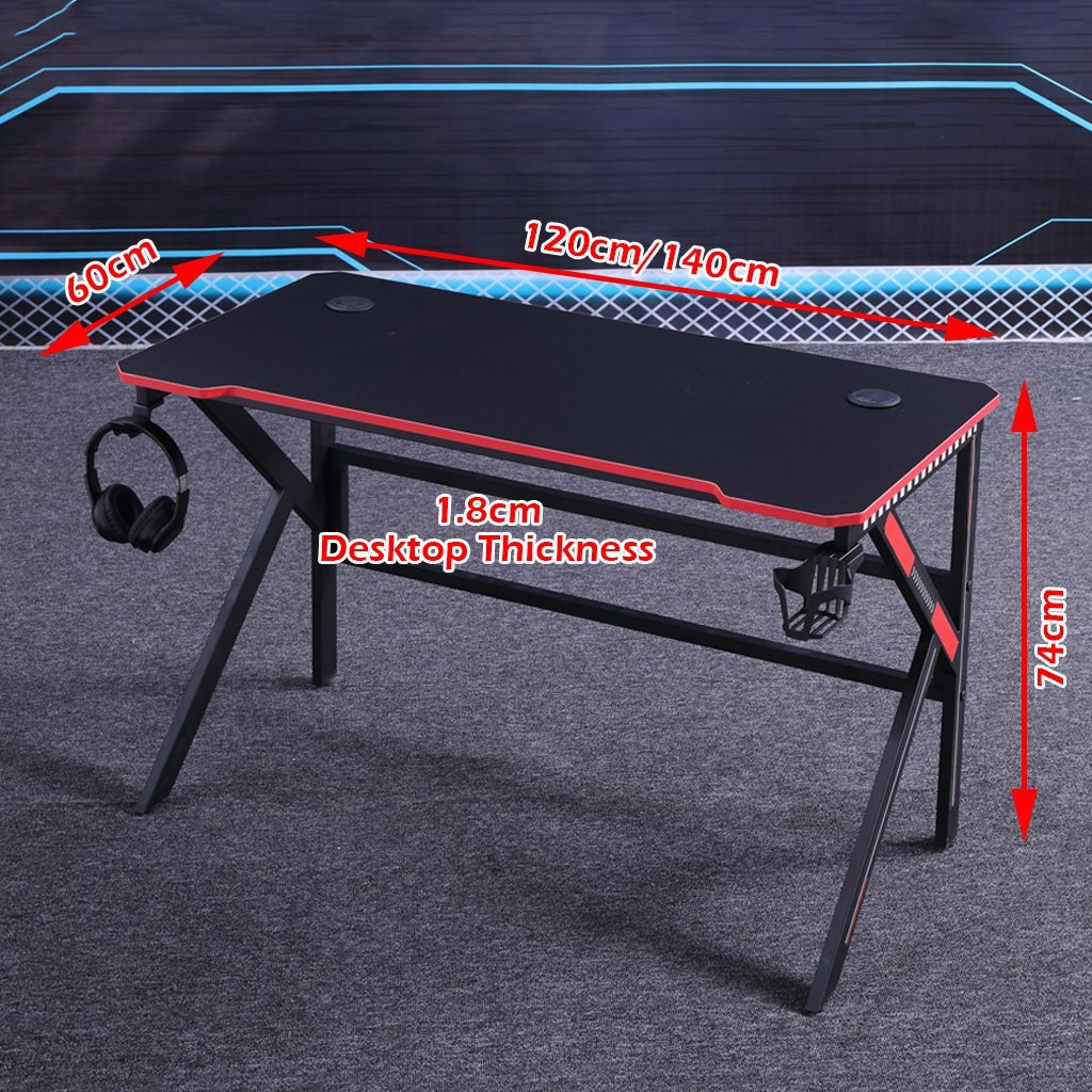 RGB Ergonomic Gaming Desk w/ Carbon Fiber Surface, 140cm