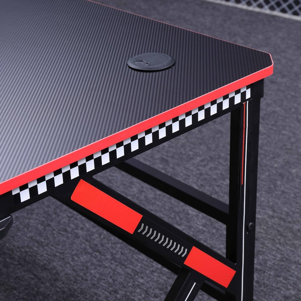 RGB Ergonomic Gaming Desk w/ Carbon Fiber Surface, 140cm